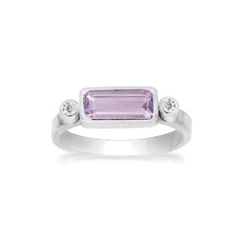 Sølv ring med pink ametyst & zirkoner - Rabinovich